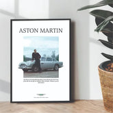 James Bond's car Aston Martin Db5 illustration poster - wall art